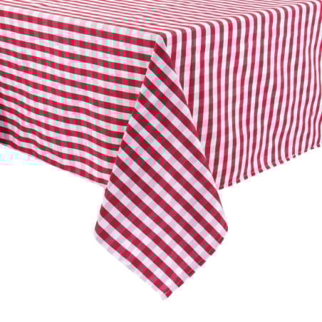 Štvorcový obrus s červenými kockami z polyesteru 1780 x 1780mm - Mitre Essentials - Fourniresto