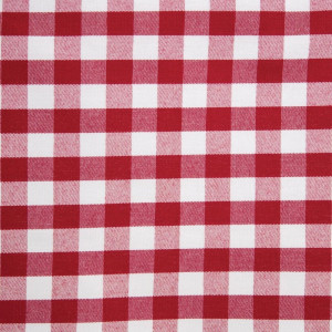 Square tablecloth with red checkered pattern in polyester 1780 x 1780mm - Mitre Essentials - Fourniresto