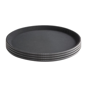 Plateau antidérapant en fibre de verre rond noir 280mm - Olympia KRISTALLON - Fourniresto