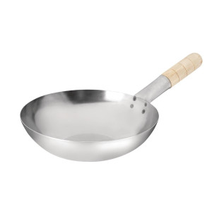 Wok s nízkym dnom z miäkkého ocele - 25,4 cm - Vogue - Fourniresto