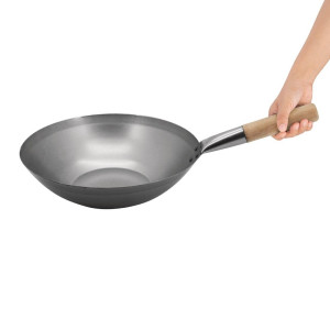 Wok z mäkkého ocele - 33 cm - Vogue - Fourniresto