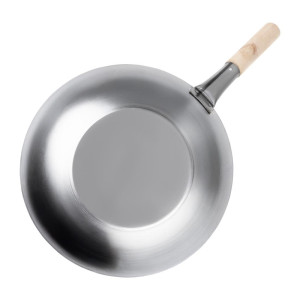 Wok z mäkkého ocele - 35,6 cm - Vogue - Fourniresto