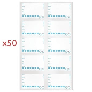 Lot of 50 Reusable Traceability Labels, 3 Markers and 2 Cloths - FourniResto