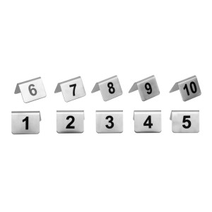 Stainless steel table numbers 1 to 10 - Olympia - Fourniresto