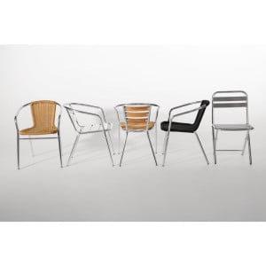 Fauteuils empilables en aluminium - Lot de 4 - Bolero - Fourniresto