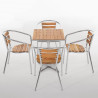 Wood and Aluminum Chairs - Set of 4 - Bolero - Fourniresto