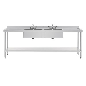 Plonge en Acier Inoxydable - L 2400 x P 600 mm - Vogue