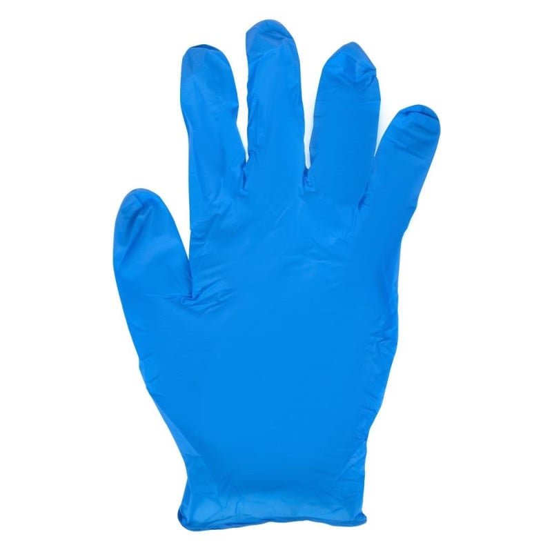 Non-Powdered Blue Nitrile Gloves - Size L - Pack of 100 - FourniResto