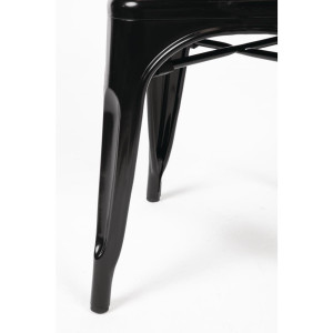 Chaises Bistro Empilable en Acier - Noir - Lot de 4 - Bolero