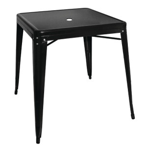Čierny oceľový štvorcový bistro stôl – L 668 x P 668 mm - Bolero