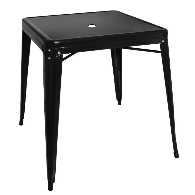 Table Bistro Carrée en Acier Noire – L 668 x P 668 mm - Bolero