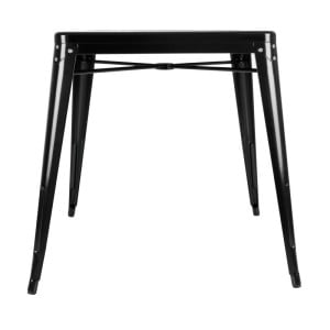 Square Black Steel Bistro Table - W 668 x D 668 mm - Bolero