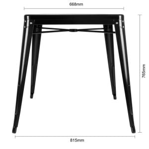 Bistro stolík štvorcový z čiernej ocele - Š 668 x H 668 mm - Bolero