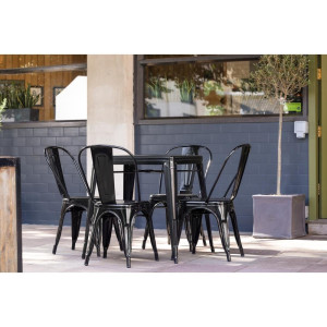 Bistro stolík štvorcový z čiernej ocele - Š 668 x H 668 mm - Bolero