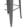 High Galvanized Steel Metallic Grey Stools - Set of 4 - Bolero