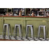 High Galvanized Steel Metallic Grey Stools - Set of 4 - Bolero