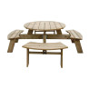 Round Wooden Picnic Table 2000mm Rowlinson: Sturdy & Elegant