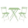 Table carrée pliante Bolero vert clair 600 mm en acier