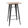 Black Bar Table with Bolero Wood Top - Elegant and Functional