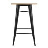 Black Bar Table with Bolero Wood Top - Elegant and Functional