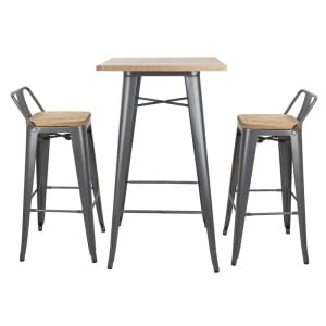 Grey Wooden Bolero Bar Table - Quality and Elegance