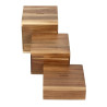 Acacia risers 50/100/150mm - Set of 3 Olympia - Acacia wood & Presentation height