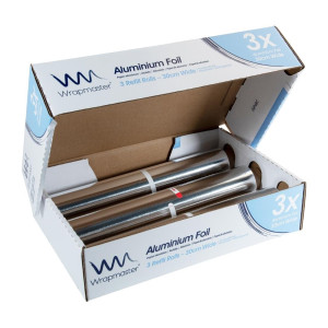 Set of 3 Aluminum Foil 300 mm x 90 m Wrapmaster - Protection & Practicality