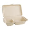 Boîtes 2 Compartiments Compostables Bagasse Naturel - Eco-friendly Solution