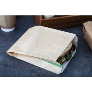 Tašky na teplé občerstvenie kompostovateľné 229 x 165 mm - Balenie 500 kusov Vegware