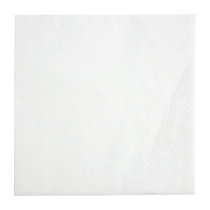 Serviettes Cocktail 2 Plis 240 mm Blanches - Lot de 4000 Fiesta