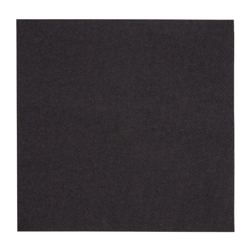 Serviettes 2 Plis Noires 330 mm - Lot de 2000 Snacking Eco-Friendly