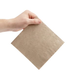 Serviettes Snacking Recyclées 2 Plis 330 mm Kraft - Lot de 2000