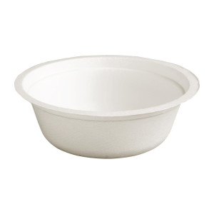 Round Compostable Bagasse Bowls 350ml - Pack of 50 Fiesta Green