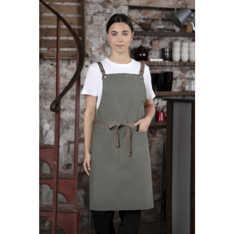 Cotton Khaki Bib Apron: Protection and Comfort