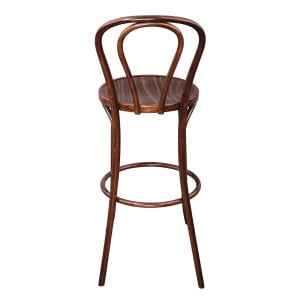 High Bistro Curved Wood Stool Walnut Exceptional Quality