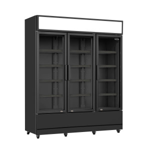 Vitrína na chladenie nápojov 3 dvere čierna 1065 L CombiSteel