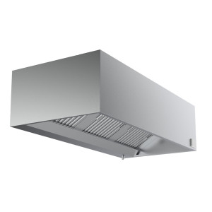 Kompletný kubický nástenný digestor - 2000 mm - S motorom, LED a variátorom - CombiSteel
