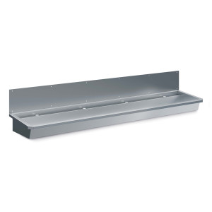 Nerezový drez s ochranou proti rozstreku a odtokovou zátkou - L 2400 x P 468 mm - CombiSteel