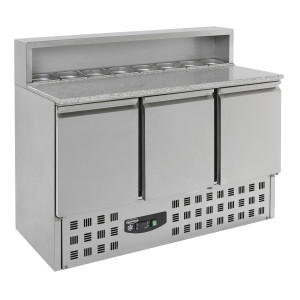 Chladiaci nábytok na pizzu s 3 dverami - 8 GN 1/6 nádob - CombiSteel