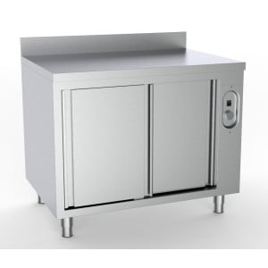 Vyhrievaná skriňa s opierkou a 2 dverami - L 1800 x P 700 mm - CombiSteel