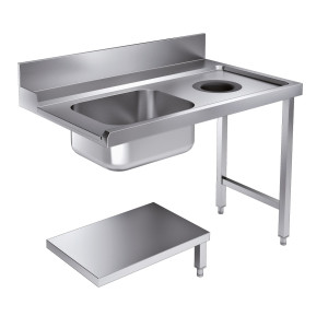 Nákladný stôl s otvorom na odpad vpravo - D 1200 x Š 750 mm - CombiSteel