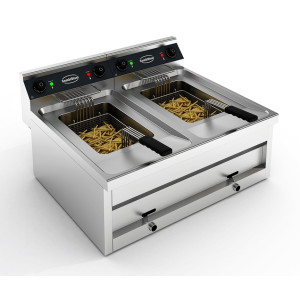 Elektrická fritéza na položenie - 2 x 12 L - CombiSteel