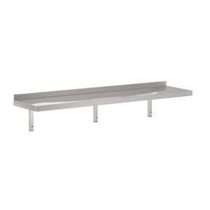 Nástenná polica z nehrdzavejúcej ocele s držiakom - L 2000 x P 300 mm - CombiSteel