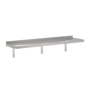 Nástenná polica z nehrdzavejúcej ocele s držiakom - D 2000 x H 400 mm - CombiSteel