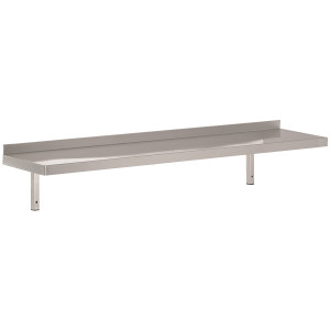 Nástenná polica z nehrdzavejúcej ocele s držiakom - Š 800 x H 400 mm - CombiSteel
