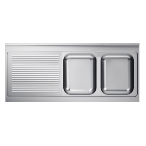 Drez 2 Vaničky a Odkvapkávač na Ľavej strane s Chrbátom - L 2000 x P 600 mm - CombiSteel