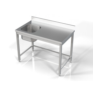 Ponorný 1 drez vľavo s operadlom - D 1200 x H 700 mm - CombiSteel