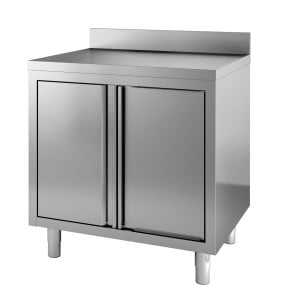 Nerezový spodný nábytok s 2 krídlovými dverami s chrbtom - Š 800 x H 700 mm - CombiSteel