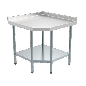 Rozoberateľný rohový stôl s opierkou a policou - Š 900 x H 700 mm - CombiSteel