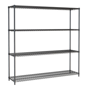 Rozoberateľná polica 4 úrovne čierna - L 1800 x P 450 mm - CombiSteel